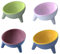 Cat Bowls Tilted Raised,Cat Feeding Bowls Elevated Cat Food Water Bowl Kittens Dishes 15° Inclined Angle Cat Feeder,4PCS(Pink+Red+Yellow+Green)