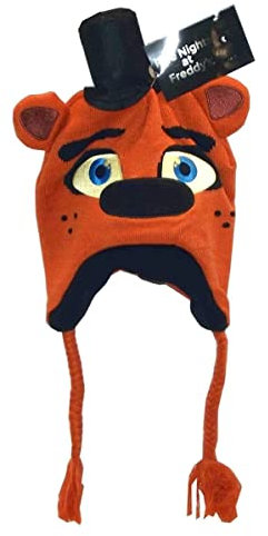 Scificollector FNAF Freddy Fazbear Laplander Beanie Hat Ears Black, One Size, Schwarz , Einheitsgröße