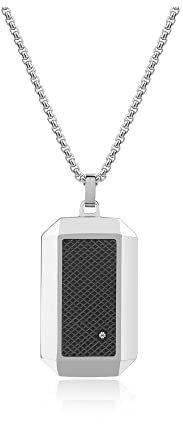 GAVU Collar para Hombre con Cadena de Acero Inoxidable y Colgante de Placa Militar 55cm