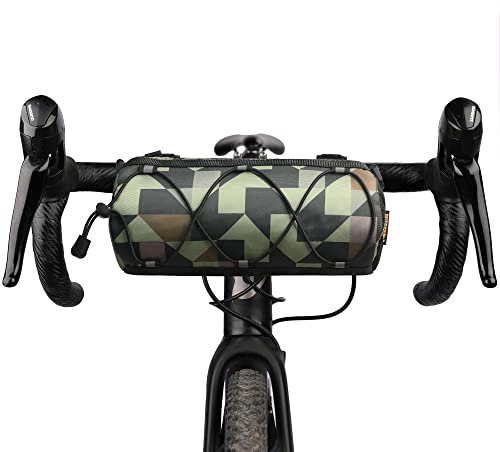 Rhinowalk Lenkertasche Fahrrad, Fahrradtasche vorne Lenker, Fahrradkorb, Mountainbike, Rennrad, Pendler-Umhängetasche, professionelles Fahrradzubehör Tarnung Grün