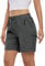 Rdruko Ladies Walking Shorts Drawstring Elastic Waist Summer Casual Quick Dry Outdoor Work Travel Golf Hiking Cargo Shorts Dark Grey S