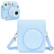 Rieibi Tasche für instax Mini 12 – PU Leder Schutzhülle für instax Mini 12 Sofortbildkamera mit verstellbarem Schultergurt – Blau