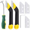 Swpeet 7Pcs Grout Removal Tool and Tile Grout Saw Angled Grout Saw with 3 Pieces Extra Blades Replacement and Wrench Assortment Kit, Caulking Removal Tool Grout Cleaner Scraper Remove Grout