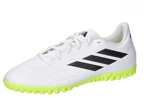 adidas Copa Pure.4 Tf, Football Shoes (Turf) Unisex-Adulto, Ftwr White/Core Black/Lucid Lemon, 44 2/3 EU