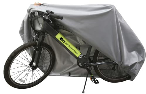 Urby Heavy Duty Bicycle Covers Outdoor Storage Waterproof And Heat Resistant. Ideal For Electric Bike As Ebike Battery Cover Or Rain Cover. Comes With Large Mesh Bag For Easy Traveling. Grey Silver (2