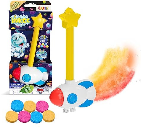 INKEE Baguette Magique FUSÉE pour Bombe de Bain Enfant - Jouet de Bain pour Bain moussant Enfant , Apprentissage des Couleurs