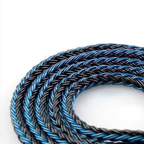 KBEAR ST16 Cable de actualización HiFi In Ear Monitor 16 Núcleos 5N Auricular Cable de 2 METROS de largo 0.78MM 2PIN para ZST ZSR ES4 ZS10 AS10 ZST-X EDX KS1 (3.5mm 2PIN-2 metros, Negro y azul)