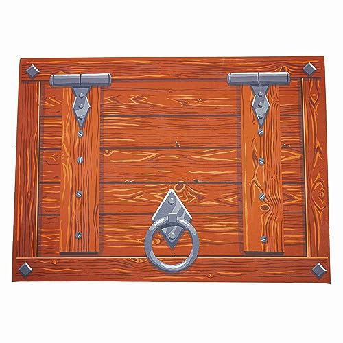 getDigital Falltür Badezimmer-Matte - Badmatte Badteppich für Geeks, Nerds und Rollenspieler, Rutschfester Duschvorleger fürs Badezimmer - Rot Schwarz, 70 x 50 cm