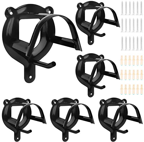 6 Stück Trensenhalter Pferd, Trensenhalter Metall, Zaumzeughalter Trensenhaken mit Schraube Pferdenägel Aufbewahrung Halfter Trense Pferdehalfter Aufhänger für Sattelkammer, Scheune, Stall (Schwarz)