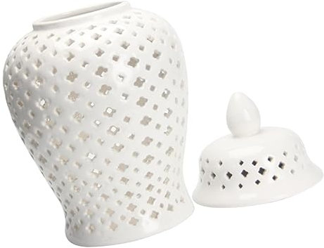 Weiße Keramik Blumenhalter Vase mit Hohldesign für Pflanzen