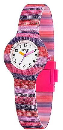 HIP HOP Orologio BAMBINO LA METHODE quadrante MONO-COLORE BIANCO movimento SOLO TEMPO - 3H QUARZO e CINTURINO SILICONE CON TESSUTO MULTICOLORE HWU1184