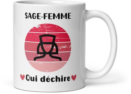 Mug sage-femme qui déchire vintage tasse Sage-femme femme