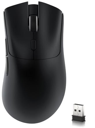 MAMBASNAKE × Attack Shark R1 59 g leichte kabellose Tri-Mode-Gaming-Maus, 2,4 GHz/Bluetooth/Kabelverbindung, 5 programmierbare Tasten, 6 einstellbare DPI bis zu 18000, PixArt PAW3311– Schwarz