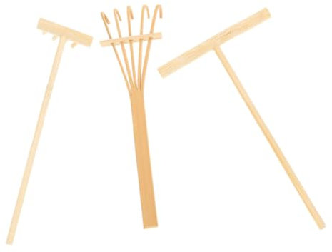 1 Jeu Râteau De Lissage du Sable Accessoires De Plage pour Maison De Poupée Décor De Jardin Féerique Râteau à Lisser Le Sable Outil Mini Râteaux Outils Jardin Zen Karesansui Bambou