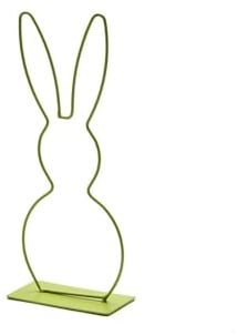 NaDeco Metallring Hase mit Fuß, in vielen Farben und Größen wählbar | Hasen Deko | Tischdeko Ostern | Dekoring | Osterdeko | Bastelring | Frühlings-Dekoration, Farbe:Apfelgrün, Größe:Hasenohr 29cm
