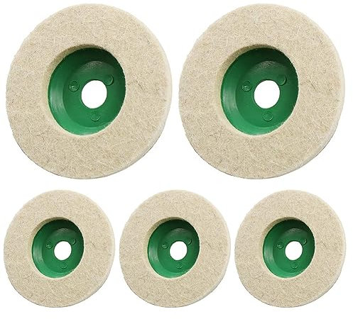 ARVALOLET 5er Set Wolle Polierscheiben, 10,2cm, Verschleißfest, for Winkelschleifer, Auto und Metall