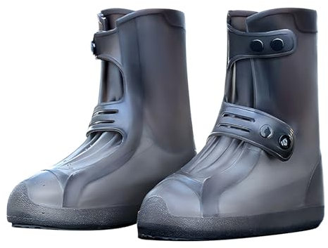 HERCHR Cubiertas Impermeables para Zapatos, Cubiertas Reutilizables para Zapatos De Lluvia Protectores De Zapatos Plegables Antideslizantes Cubrezapatos Impermeables para Botas De Lluvia(L)