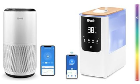 LEVOIT Air Purifiers for Large Home Bedroom 83m², CADR 400m³/h, Alexa Enabled & Smart Warm&Cool Humidifier for Bedroom 4.5L,Amazon Exclusive,Top-Fill Aroma Diffuser for Baby