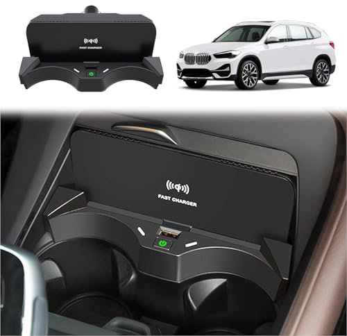 ASHOIH Cargador Inalámbrico Coche para BMW X1 2016-2019,15W Qi Carga Rápida Auto Teléfono Cargador,Cargadores De Móvil por Inducción,Consola Central Cargador Accesorios