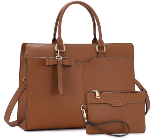 VX VONXURY Handtasche Damen Groß 15,6 Zoll Laptoptasche PU Leder Lehrertasche Arbeitstasche Schultertaschen Shopper für Business Uni Reisen