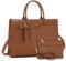 VX VONXURY Handtasche Damen Groß 15,6 Zoll Laptoptasche PU Leder Lehrertasche Arbeitstasche Schultertaschen Shopper für Business Uni Reisen