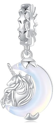 925 Sterling Silber Mond Einhorn Anhänger Charms für Pandora Armband