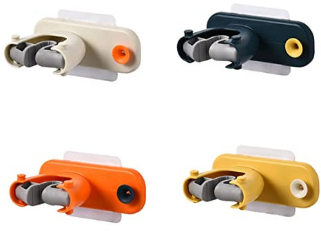 Levemolo 4pcs No Drilling Mop Storage Wall Holders Self-adhesive Mop Racks for Bathroom Kitchen and Garage Wall-mounted Design and Colors