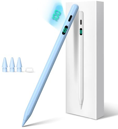 FOJOJO Stift für iPad 2025–2018,Pencil für iPad 11th A16/10/9/8/7/6, Air 11/13 M2/M3, Pro 11/13 M4,Pro 12,9 Zoll, Air 5/4/3, Mini 7/6/5,mit LED-Power-Anzeige, schnelles Aufladen