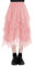 AUYAO Femme Tulle Jupe Jupe de Fée Maille, Long Jupe Tutu Tulle Jupe, Jupe de Danse du Ventre Jupe Plissée en Tulle, Asymétrique Jupon en Tulle en Couche Mariage Party Mardi Gras FêTe Jupe(Rose)