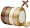 4 Rouleaux Ruban de Satin Ruban Cadeau,22m×2cm Ruban de Satin Doré et Marron, Couleur Solide Tissu,Ruban de Beige Pour Emballage Cadeau,Artisanat,Anniversaire et Décoration de Mariage