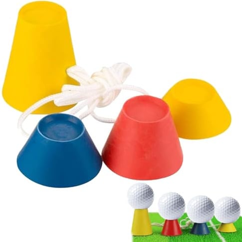 YIIWONI 4 Stück Jumbo Winter Gummi Golf Tees,Tee Golf,Winter Golf Tees Gummi,Tees Für Indoor Outdoor Übungsmatte Sport,Kunststoff Golf Tees mit verschiedenen Höhen für frostige,Jumbo Gummi Golf Tees
