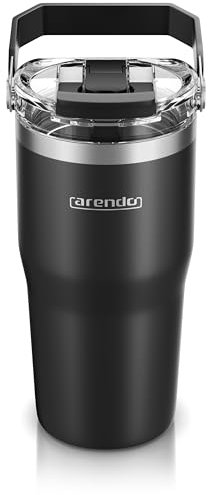 Arendo Botella Térmica Aislante 600 ml, Botella Agua Acero Inoxidable Doble Pared, Sin BPA, Termos para bebidas 12 Horas Fría, 6 Horas Caliente, Termo agua a prueba de fugas, water bottle