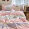 AShanlan Bettwäsche Regenbogen 155x220 Rosa Mädchen Kinder Bunte Bettwäsche-Sets mit Kissenbezug 80x80 cm Microfaser Herzmuster Wende Bettbezug 155 x 220 cm und Reißverschluss