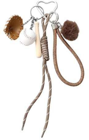 TAZIZI Llavero de cuerda trenzada, colgante de bolsa de béisbol, accesorios de mochila de moda para bolso, decoración de bolso, Cf., Talla única