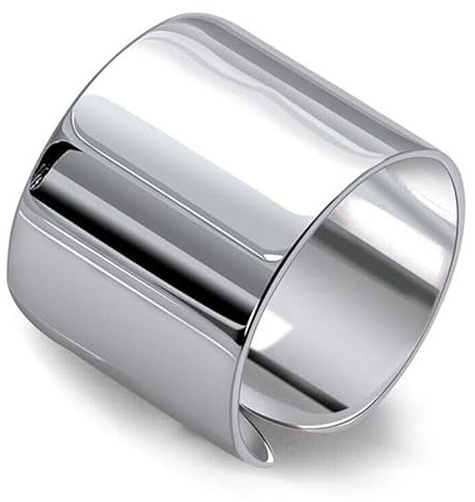 Vipfashion797 Damen Ring, breit 19 mm, Silber 925, offen, verstellbar 50-58