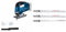 Bosch Professional 18V System Cordless Jigsaw GST 18V-125 B + 3X Expert Wood 2-Side Clean Jigsaw Blade Set (for Solid Wood Furniture Board, Plywood, Length 117 mm)