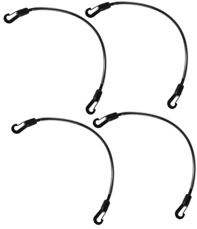 WOONEKY Ersatzbänder für Pferdedecken Elastische mit Doppelseitigen Clips | 4 Stück, Schwarze Nylon PVC Ausführung, Wintertauglich, Leicht Austauschbar, Vielseitig Kompatibel