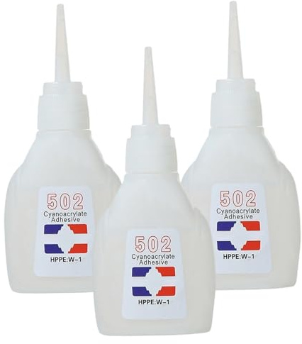 Super Colle 502, 3 pièces Colle 502, 30 g Adhésif instantané imperméable à séchage rapide Super pour le métal, le verre, le plastique, la réparation du cuir, le bois