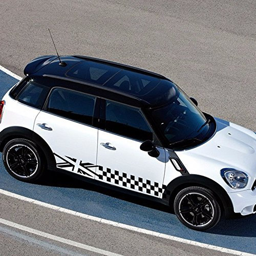 Bandes Latérales Compatible con MINI cooper-cuadros Noir Union Jack Countryman One S