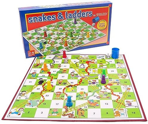 Toyland® Snakes and Ladders Board Game Traditional Family Game Age 3+