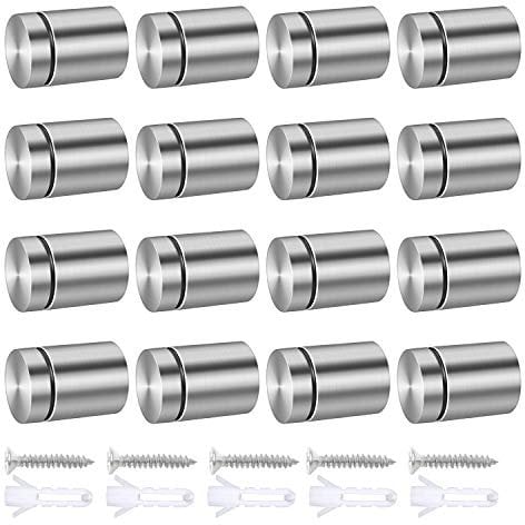 Dreamtop 20 Stück 3/4 x 1 Schilder Abstandshalter Schilderhalter Abstandschrauben Abstandshalter Edelstahl Werbung Schraube Glas Standoff Halter für Glas/Spiegel/Nägel