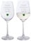 2 Emerald Anniversary 55 Years Together Pair of Dartington Crystal Wine Glasses with Emerald Heart Gem