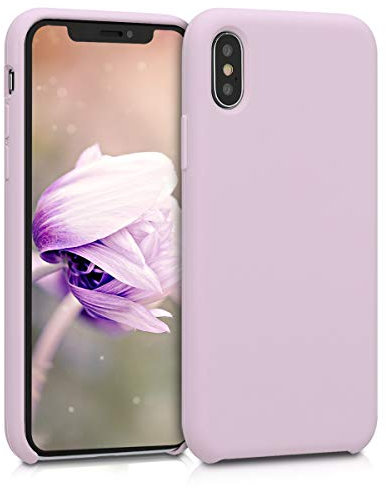 kwmobile Cover per Apple iPhone X Custodia - Back Case per Smartphone in Silicone TPU - Protezione Gommata - malva pastello