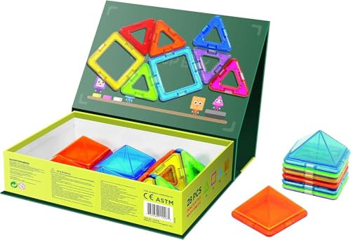 Magformers Pop-Up Box Magnetic Building Blocks Tiles Toy. With Carry Case And Magnetic Lid. The Go-Anwywhere Educational STEM Toy.