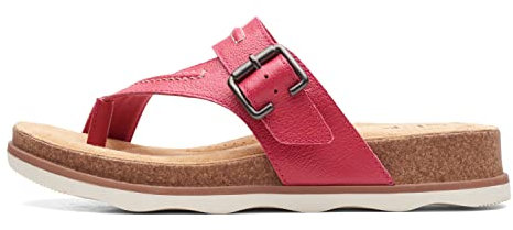 Clarks Sandalias planas Brynn Madi para hombre, fucsia (Fuchsia Leather), 38 EU