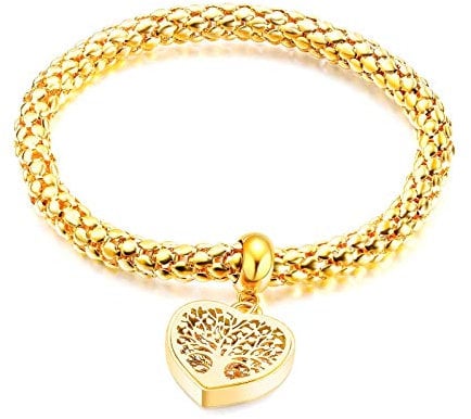 KnSam Bracelet made of stainless steel tree of life rose gold bracelet for women. Gold