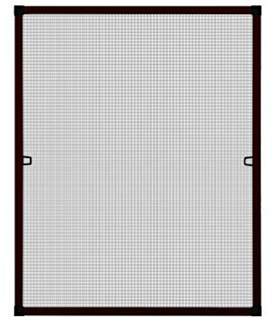 APANA Fliegengitter Fenster 80x100 cm braun - Alurahmen & robustes Fiberglasgewebe – Insektenschutz ohne Bohren mit Bürstendichtung – montagefertig – Fliegennetz