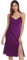 Vlazom Nuisette Femme Sexy Satin Chemise de Nuit Courte Bretelles Reglables Robe de Nuit,M,Style B-Violette