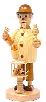 Drechslerei Friedbert Uhlig, Räuchermännchen Nr. 071, Taubenzüchter, 25 cm hoch, aus regionalem Holz gedrechselt, echte Handarbeit aus dem Erzgebirge, Weihnachten, Holzkunst, Echtholz