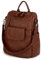 UTO Rucksack Damen Elegant mit Schultergurt Modischer Multifunktionsrucksack Schultertasche Herren PU Leder Backpack Kompartiment Reißverschluss Umhängetasche Schule Schulrucksack Handtasche Mix Braun